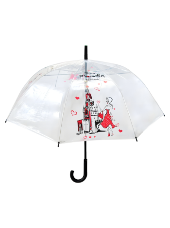 Прозрачный зонт "Это Москва, детка"