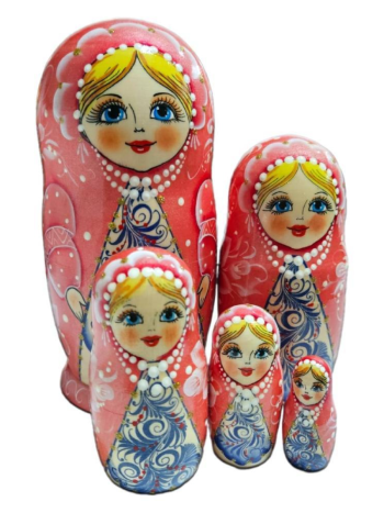 Матрешка "Узоры" (5 мест, 17 см)