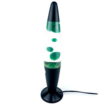 Лава лампа с черным основанием и зеленым воском (34,5 см)