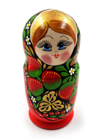 Матрешка деревянная "Славянские мотивы" (5 мест, 15 см)