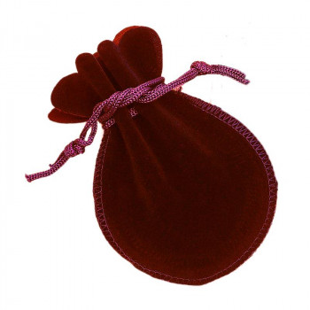 Бархатный подарочный мешочек бордового цвета (10 х 8 см)