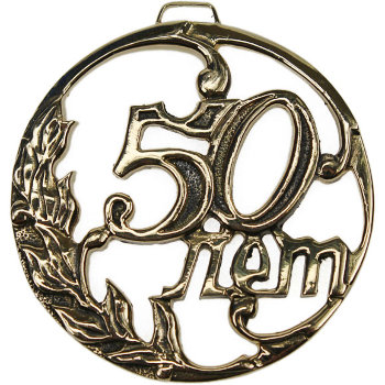 Литьевая медаль "50 лет" из бронзы