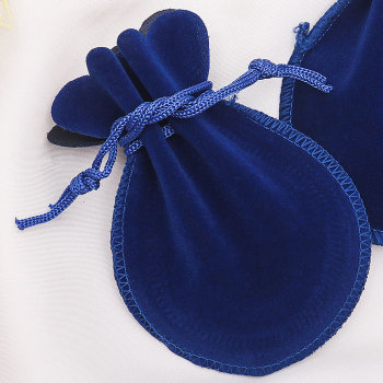 Бархатный подарочный мешочек синего цвета (10 х 8 см)