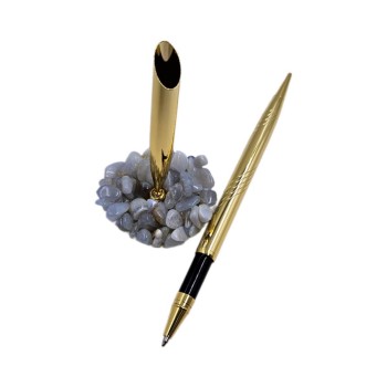 Шариковая ручка на подставке из синего агата