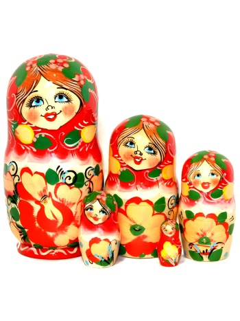 Матрешка "Хохломские мотивы" (5 мест, 13 см)