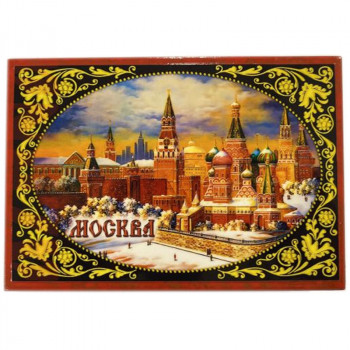 Деревянная шкатулка "На Красной площади" (16 х 11 х 4 см)