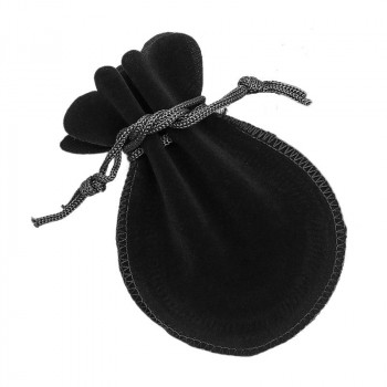 Бархатный подарочный мешочек черного цвета (9 х 7 см)
