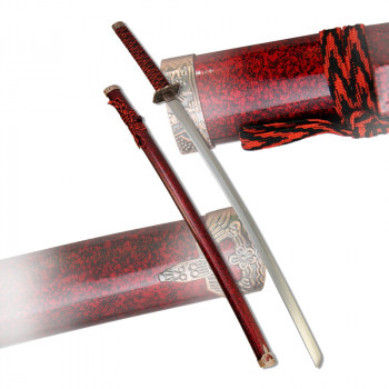 Самурайский меч катана с ножнами под бордовый мрамор (100 см)