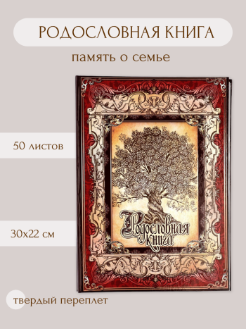 Родословная книга "Древо" (50 листов, 30,5 х 22,5 см) 