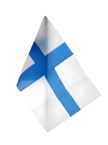 Флажок Финляндии на флажном шелке (22 х 14 см, без подставки)