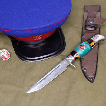 Кованый нож финка НКВД "Красная звезда" (cталь K340)