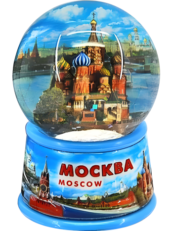 Шар со снегом "Собор Василия Блаженного" (диаметр 6,5 см)