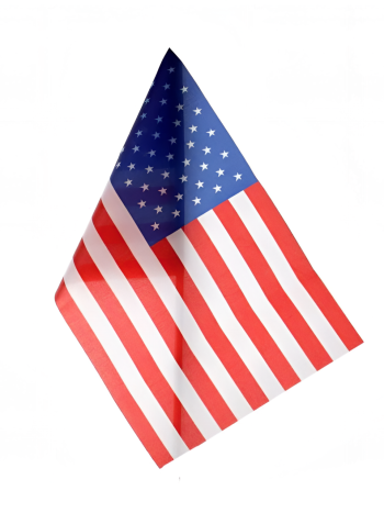 Флажок США из полиэфирного шелка (22 х 14 см, без подставки)
