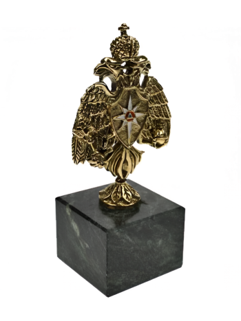 Статуэтка "Орел МЧС" из бронзы и змеевика (10 х 5,5 х 4 см)