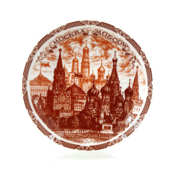 Сувенирная тарелка "Московская сепия" (10 см)