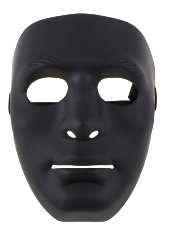 Карнавальная маска "Jabbawockeez" из театра кабуки черного цвета