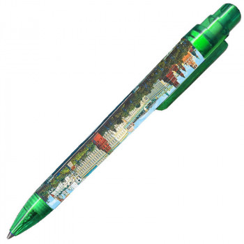 Ручка "Московские виды" в корпусе зеленого цвета (14 см)