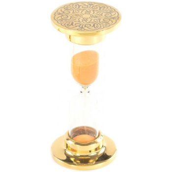 Песочные часы из латуни с позолотой и никелированием на 3 минуты (Златоуст)