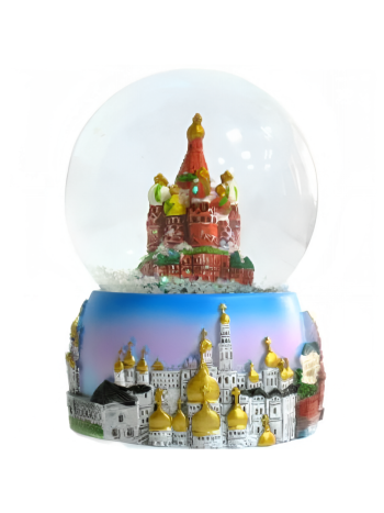 Шар со снегом на подставке "Храм Москвы" (диаметр 6,5 см)