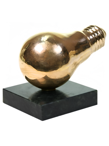 Статуэтка "Лампочка" из змеевика и латуни (10 х 7 х 6 см)