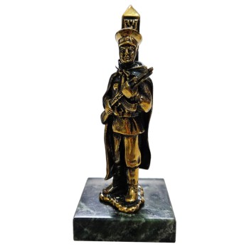 Статуэтка "Пограничник" из бронзы и мрамора (12,5 см)