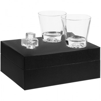 Набор из двух бокалов "Crystal Rocks" с хрустальными кубиками для виски
