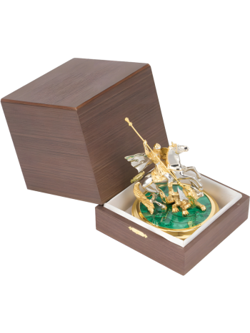 Статуэтка "Святой Георгий Победоносец" из бронзы и малахита (13,5 см) Статуэтка "Святой Георгий Победоносец" из бронзы и малахита (13,5 см)