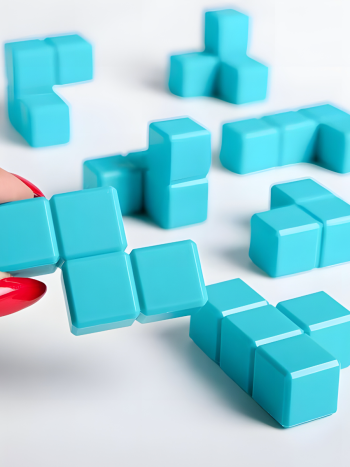 Объемная головоломка "Синий куб" (7 деталей)