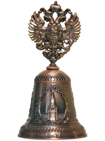 Колокольчик "Герб России и Спасская башня" (10 см)