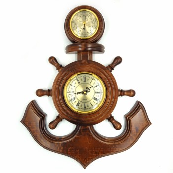 Настенные часы "Якорь" с барометром (53 см, Россия)
