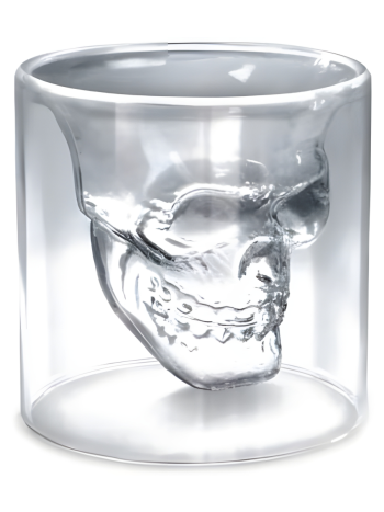 Набор из четырех стеклянных рюмок "Черепа" (по 25 мл)