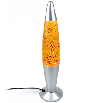 Оранжевая лава-лампа с блёстками (41 см)