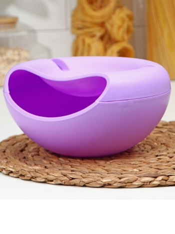 Тарелка  с двумя отсеками для орешков и шелухи (Сиреневый цвет)