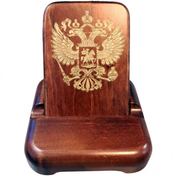 Подставка для телефона "Герб России" из дерева