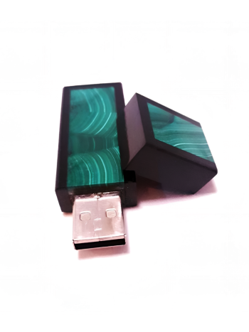 Флеш USB-накопитель в корпусе из натурального малахита