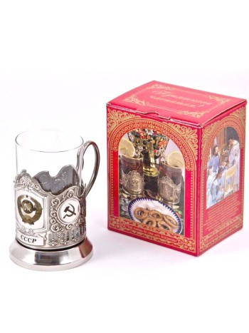 Подстаканник "СССР" со стаканом (Кольчугино)