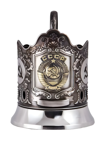 Подстаканник "СССР" со стаканом в подарочном футляре