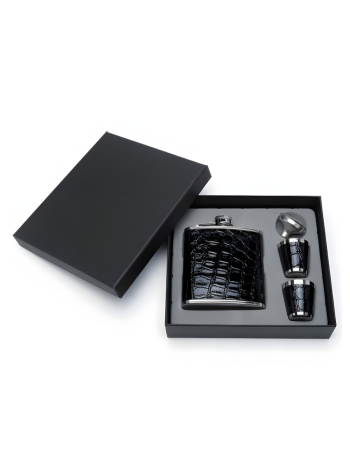 Набор "Черный крокодил" (фляжка, воронка, 2 стопки)