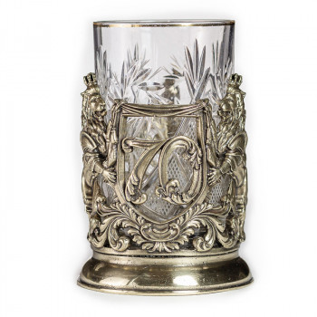 Бронзовый подстаканник "Юбилейный. 70 лет" со стаканом