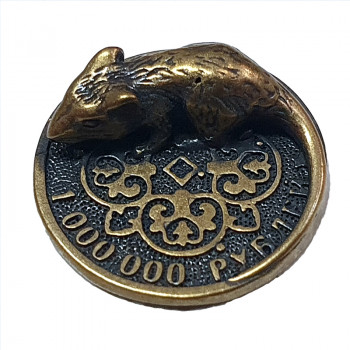 Кошельковый сувенир "Мышка на монете"