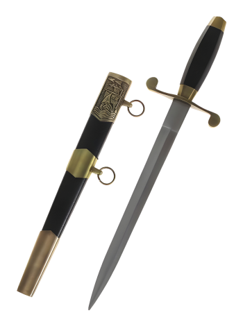 Сувенирный кортик с черной рукоятью в картонной коробке