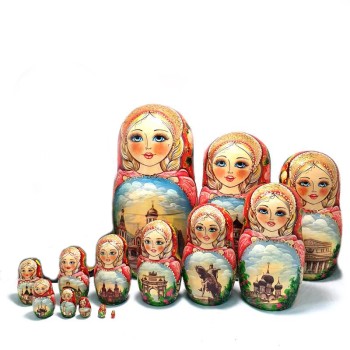Матрешка "Москва" "Москва" (15 мест, 33 см) уценка