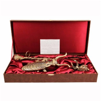 Рожок для обуви "Лев" с креплением и съемником в футляре