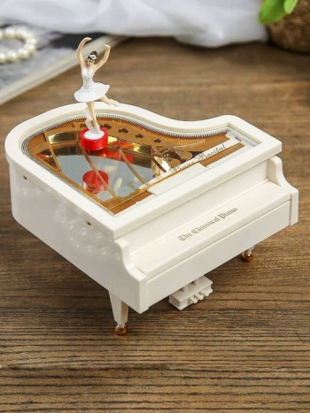 Музыкальная шкатулка с танцующей балериной "Белый рояль"
