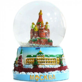 Шар со снегом "Храм Василия Блаженного" (диаметр 6,5 см)