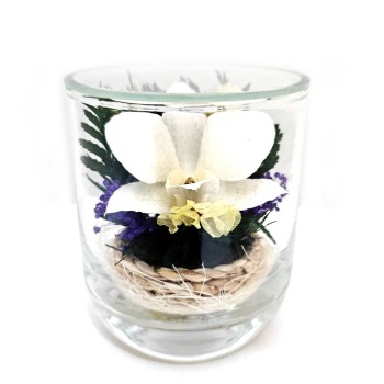 Композиция из орхидей в стекле (выс. 9 см)