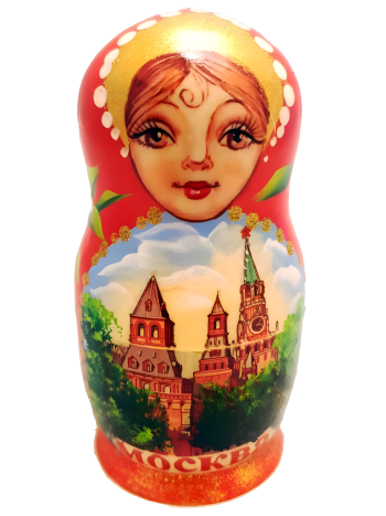 Матрешка "Московские башни" (5 мест, 12 см)