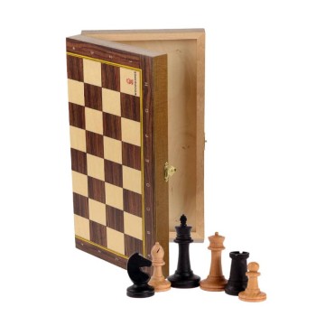 Шахматы с доской из березы и утяжеленными турнирными фигурами из бука (36 х 18 х 4,5 см)