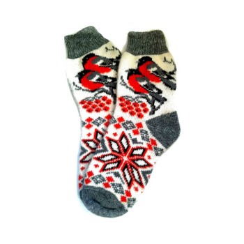 Рассказовские шерстяные носки "Два снегиря" (размер 37-40)