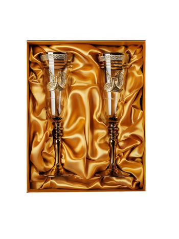 Набор бокалов "Вместе 50 лет" с бронзовыми барельефами (два бокала) Набор бокалов "Вместе 50 лет" с бронзовыми барельефами (два бокала)